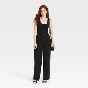 A New Day High-Rise Wide Leg Baggy Trousers Black Size 12 New With Tags